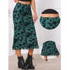 image:imageAllegra K Mesh Fishtail Skirt for Women Floral High Waist 2026 Spring Summer Bodycon Y2K Mermaid Midi SkirtsPeacock Blue