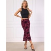 image:imageAllegra K Mesh Fishtail Skirt for Women Floral High Waist 2026 Spring Summer Bodycon Y2K Mermaid Midi SkirtsRed