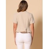 image:imageAllegra K Short Sleeve Blazers for Womens Business Casual Open Front Work Cropped Shrug JacketBeige