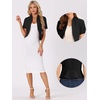image:imageAllegra K Short Sleeve Blazers for Womens Business Casual Open Front Work Cropped Shrug JacketBlack