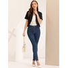 image:imageAllegra K Short Sleeve Blazers for Womens Business Casual Open Front Work Cropped Shrug JacketBlack