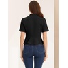 image:imageAllegra K Short Sleeve Blazers for Womens Business Casual Open Front Work Cropped Shrug JacketBlack