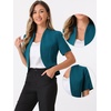 image:imageAllegra K Short Sleeve Blazers for Womens Business Casual Open Front Work Cropped Shrug JacketBlue Green