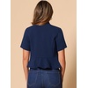 image:imageAllegra K Short Sleeve Blazers for Womens Business Casual Open Front Work Cropped Shrug JacketDark Blue