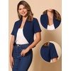 image:imageAllegra K Short Sleeve Blazers for Womens Business Casual Open Front Work Cropped Shrug JacketDark Blue