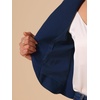 image:imageAllegra K Short Sleeve Blazers for Womens Business Casual Open Front Work Cropped Shrug JacketDark Blue