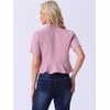 image:imageAllegra K Short Sleeve Blazers for Womens Business Casual Open Front Work Cropped Shrug JacketPink