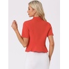 image:imageAllegra K Short Sleeve Blazers for Womens Business Casual Open Front Work Cropped Shrug JacketRed