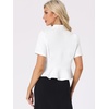 image:imageAllegra K Short Sleeve Blazers for Womens Business Casual Open Front Work Cropped Shrug JacketWhite