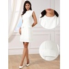 image:imageAllegra K Tweed Sheath Dress for Womens Summer Professional Work Business DressWhite