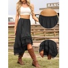 image:imageAllegra K Western Skirt for Women Lace Ruffled Hem Asymmetrical High Waist Boho Flowy Maxi SkirtBlack