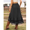 image:imageAllegra K Western Skirt for Women Lace Ruffled Hem Asymmetrical High Waist Boho Flowy Maxi SkirtBlack