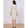 image:imageAllegra K Womens 2 Piece Skirt Sets 34 Sleeve Collarless Tweed Jacket Pencil Skirt Set Elegant Business Casual OutfitApricot