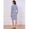 image:imageAllegra K Womens 2 Piece Skirt Sets 34 Sleeve Collarless Tweed Jacket Pencil Skirt Set Elegant Business Casual OutfitRoyal Blue