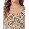 image:imageAllegra K Womens Animal Print Long Sleeve Ruffle Hem Scoop Neck Casual Peplum TopApricotleopard