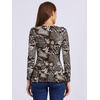 image:imageAllegra K Womens Animal Print Long Sleeve Ruffle Hem Scoop Neck Casual Peplum TopCoffeeanimal