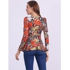 image:imageAllegra K Womens Animal Print Long Sleeve Ruffle Hem Scoop Neck Casual Peplum TopMulticolorsnake