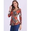 image:imageAllegra K Womens Animal Print Long Sleeve Ruffle Hem Scoop Neck Casual Peplum TopMulticolorsnake