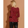 image:imageAllegra K Womens Animal Print Long Sleeve Ruffle Hem Scoop Neck Casual Peplum TopRedleopard