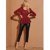 image:imageAllegra K Womens Animal Print Long Sleeve Ruffle Hem Scoop Neck Casual Peplum TopRedleopard