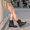 image:imageAllegra K Womens Ankle Booties Laceup with Side Zipper Combat BootsBlack