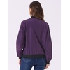 image:imageAllegra K Womens Bomber Jacket Zip Up Windbreaker Casual Lightweight Coats with PocketsDark Purple