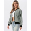 image:imageAllegra K Womens Bomber Jacket Zip Up Windbreaker Casual Lightweight Coats with PocketsGrey