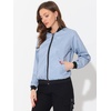 image:imageAllegra K Womens Bomber Jacket Zip Up Windbreaker Casual Lightweight Coats with PocketsLight Blue
