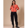image:imageAllegra K Womens Bomber Jacket Zip Up Windbreaker Casual Lightweight Coats with PocketsOrange