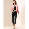 image:imageAllegra K Womens Bomber Jacket Zip Up Windbreaker Casual Lightweight Coats with PocketsPink