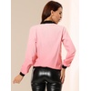 image:imageAllegra K Womens Bomber Jacket Zip Up Windbreaker Casual Lightweight Coats with PocketsPink