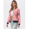 image:imageAllegra K Womens Bomber Jacket Zip Up Windbreaker Casual Lightweight Coats with PocketsRose Pink