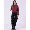 image:imageAllegra K Womens Bomber Jacket Zip Up Windbreaker Casual Lightweight Coats with PocketsWine Red