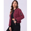 image:imageAllegra K Womens Bomber Jacket Zip Up Windbreaker Casual Lightweight Coats with PocketsWine Red