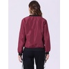 image:imageAllegra K Womens Bomber Jacket Zip Up Windbreaker Casual Lightweight Coats with PocketsWine Red