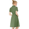image:imageAllegra K Womens Button Down Shirt Dress Short Sleeve Casual Collared Cotton Drawstring Shirtdress Safari DressArmy Green