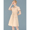 image:imageAllegra K Womens Button Down Shirt Dress Short Sleeve Casual Collared Cotton Drawstring Shirtdress Safari DressBeige