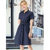 image:imageAllegra K Womens Button Down Shirt Dress Short Sleeve Casual Collared Cotton Drawstring Shirtdress Safari DressBlue