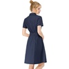 image:imageAllegra K Womens Button Down Shirt Dress Short Sleeve Casual Collared Cotton Drawstring Shirtdress Safari DressBlue