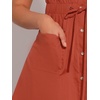 image:imageAllegra K Womens Button Down Shirt Dress Short Sleeve Casual Collared Cotton Drawstring Shirtdress Safari DressBrick Red