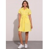 image:imageAllegra K Womens Button Down Shirt Dress Short Sleeve Casual Collared Cotton Drawstring Shirtdress Safari DressBright Yellow