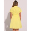 image:imageAllegra K Womens Button Down Shirt Dress Short Sleeve Casual Collared Cotton Drawstring Shirtdress Safari DressBright Yellow