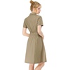 image:imageAllegra K Womens Button Down Shirt Dress Short Sleeve Casual Collared Cotton Drawstring Shirtdress Safari DressDark Khaki