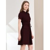 image:imageAllegra K Womens Button Down Shirt Dress Short Sleeve Casual Collared Cotton Drawstring Shirtdress Safari DressFuchsia