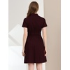 image:imageAllegra K Womens Button Down Shirt Dress Short Sleeve Casual Collared Cotton Drawstring Shirtdress Safari DressFuchsia