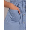 image:imageAllegra K Womens Button Down Shirt Dress Short Sleeve Casual Collared Cotton Drawstring Shirtdress Safari DressGray Blues