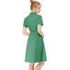 image:imageAllegra K Womens Button Down Shirt Dress Short Sleeve Casual Collared Cotton Drawstring Shirtdress Safari DressGreen
