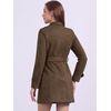 image:imageAllegra K Womens Faux Suede Trench Coat Notched Lapel Double Breasted Jacket with BeltCoffee