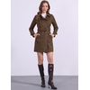 image:imageAllegra K Womens Faux Suede Trench Coat Notched Lapel Double Breasted Jacket with BeltCoffee