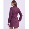 image:imageAllegra K Womens Faux Suede Trench Coat Notched Lapel Double Breasted Jacket with BeltDark Purple